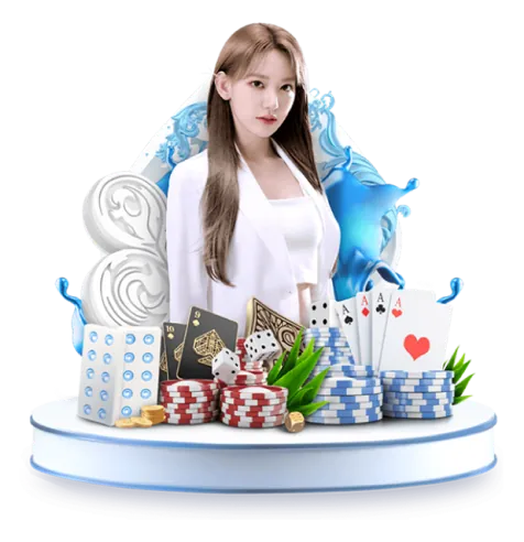 Hình ảnh sòng bạc trực tuyến Alo789Dola với bàn chơi bài và dealer xinh đẹp.